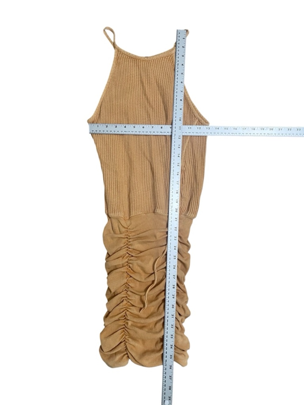 Free People FP One Ribbed Katya Mini Dress Thermal Gold XS NWT - Picture 5 of 11